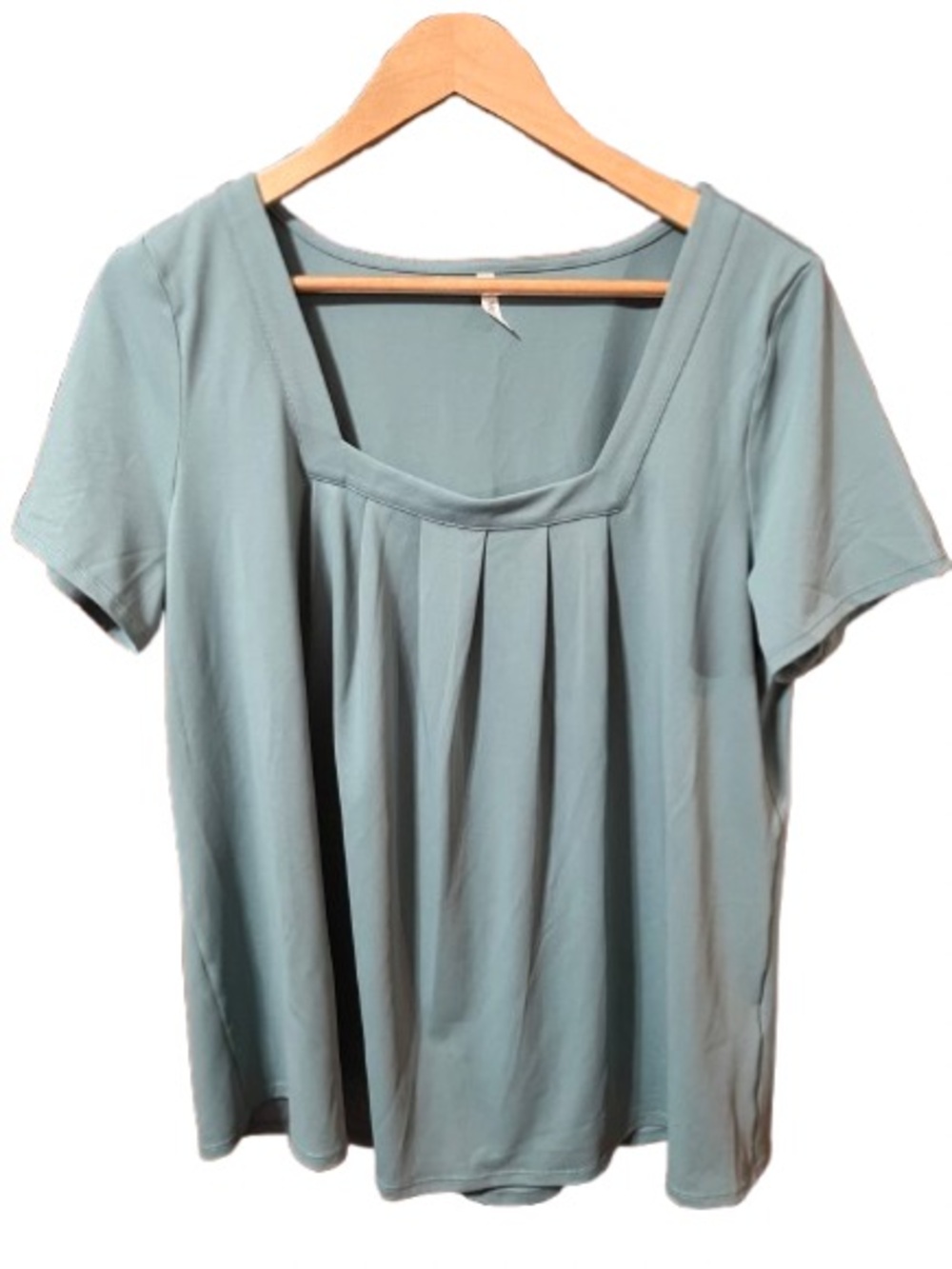 Halara Teal Pleated Front Square Neck Women’s Top Size Large